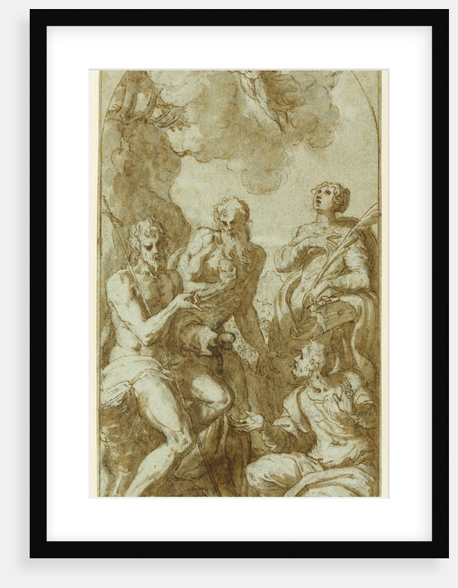 Christ the Saviour above Saints John the Baptist, Jerome, Catherine and Thomas by Giuseppe Porta