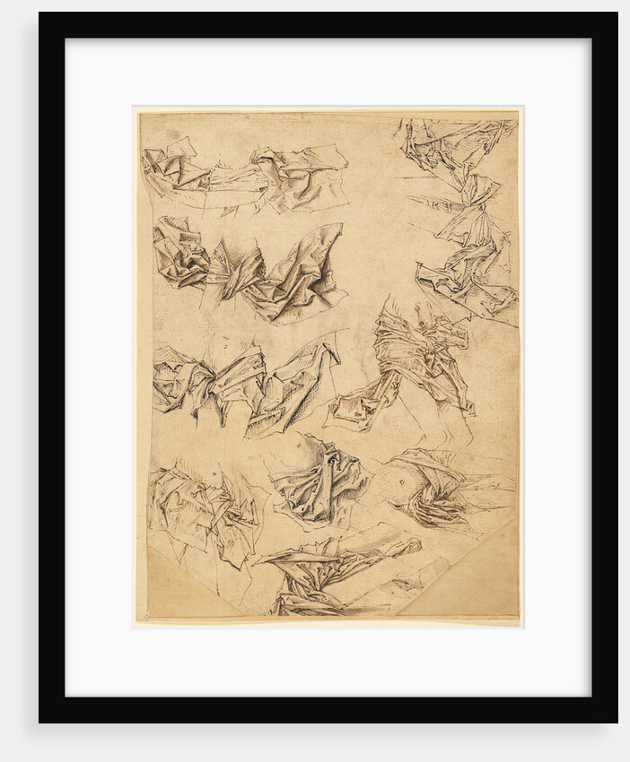 Studies of Christ's Loincloth (recto), Studies of Bookbindings and of Christ's Loincloth (verso) by Master of the Coburg Roundels