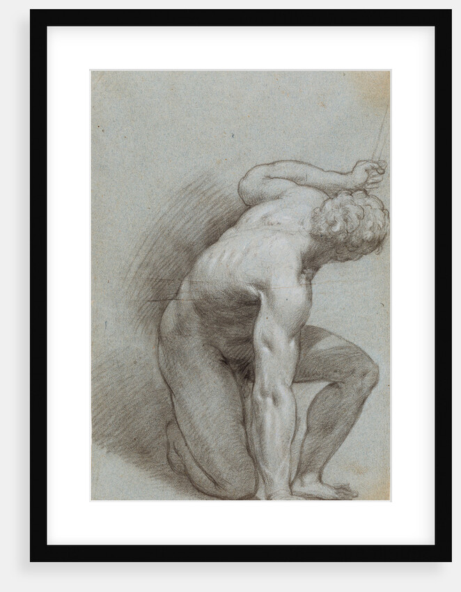 Kneeling Figure (recto), Reclining Figure (verso) by Agostino Carracci