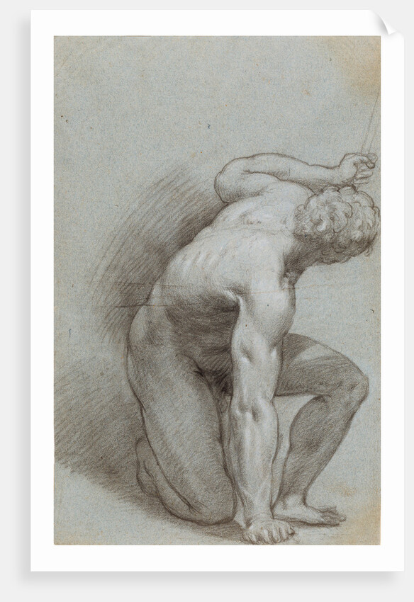 Kneeling Figure (recto), Reclining Figure (verso) by Agostino Carracci