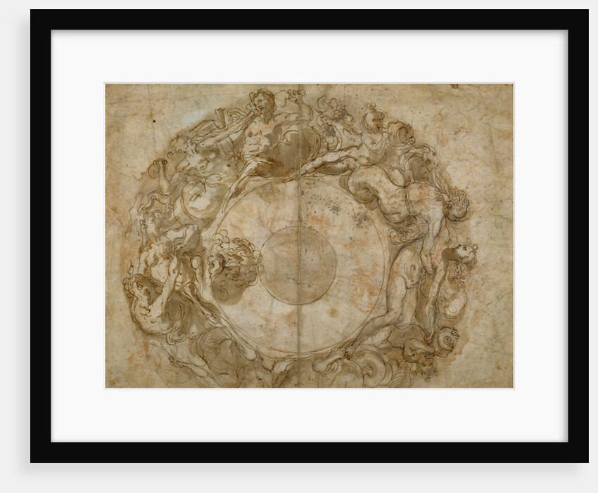 Design for a Circular Dish (recto), Figure Studies (verso) by Taddeo Zuccaro