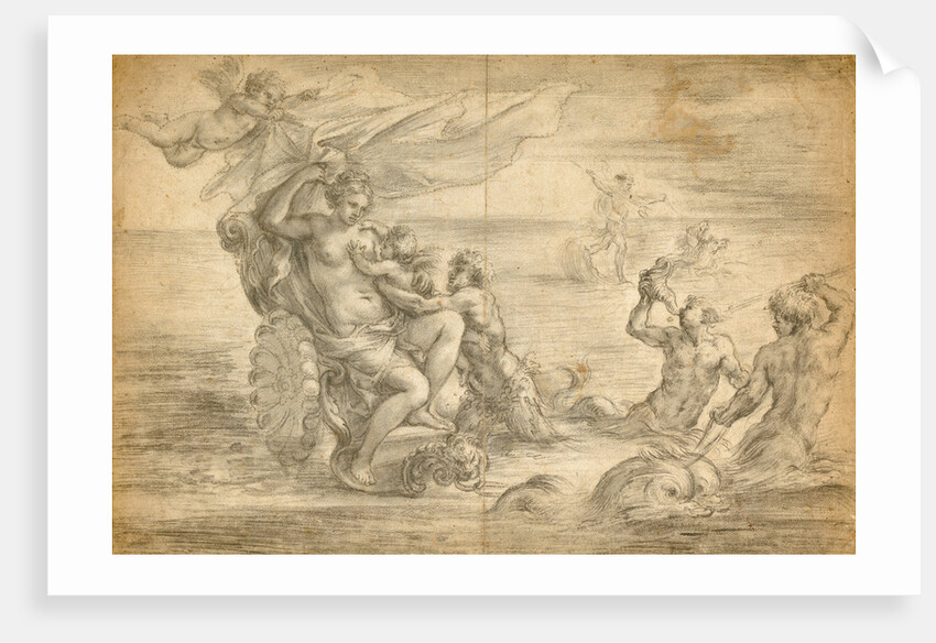 Venus Seated in Her Sea Chariot Suckling Cupid by Alessandro Algardi
