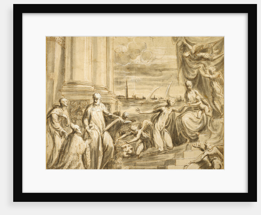 The Mystic Marriage of Saint Catherine with Saints and a Doge by Andrea Schiavone