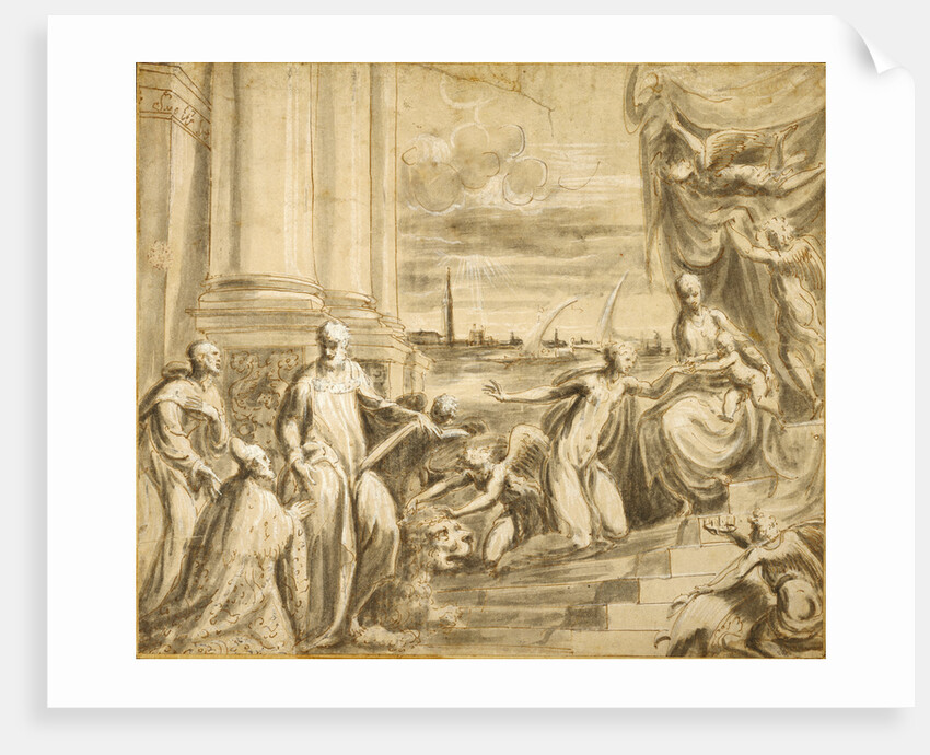 The Mystic Marriage of Saint Catherine with Saints and a Doge by Andrea Schiavone