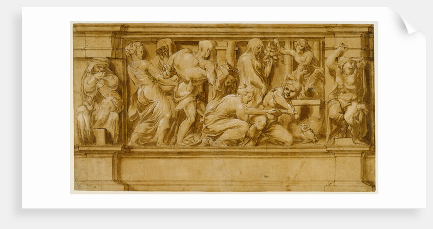 Design for a Frieze with Worshipers Bringing Sacrificial Offerings by Lelio Orsi