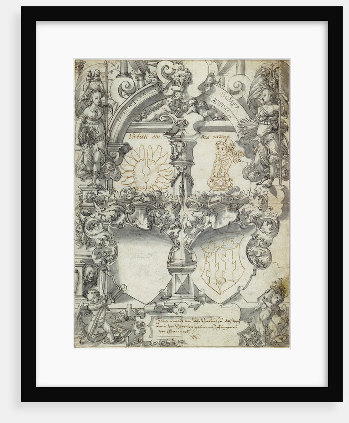 Design for a Marriage Window with the Seasons Spring and Summer by Daniel Lindtmayer
