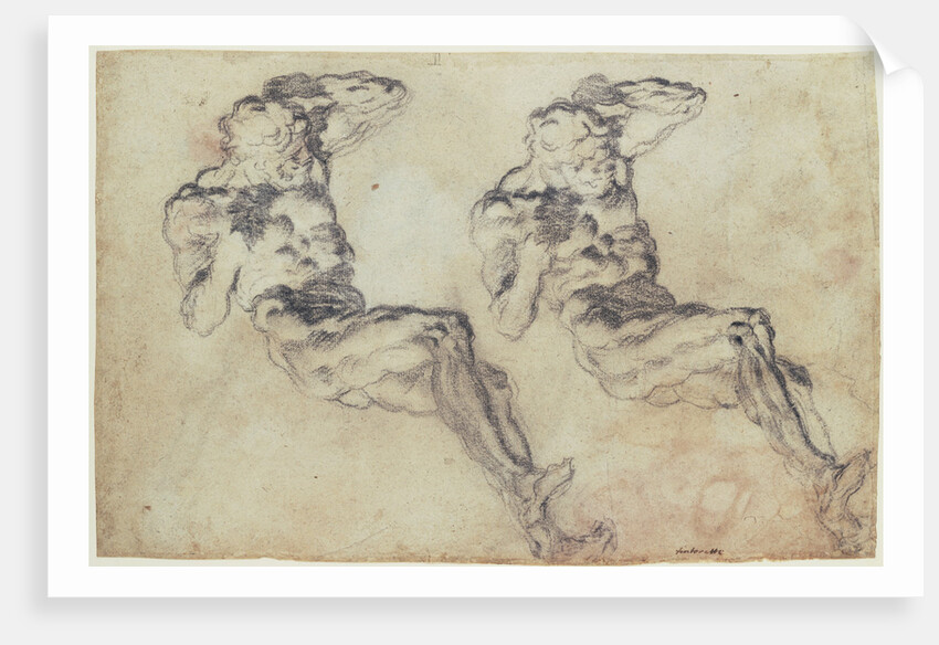 Studies of a Statuette of Atlas (recto), Studies of a Statuette of Atlas and a Figure Praying (verso) by Jacopo Tintoretto