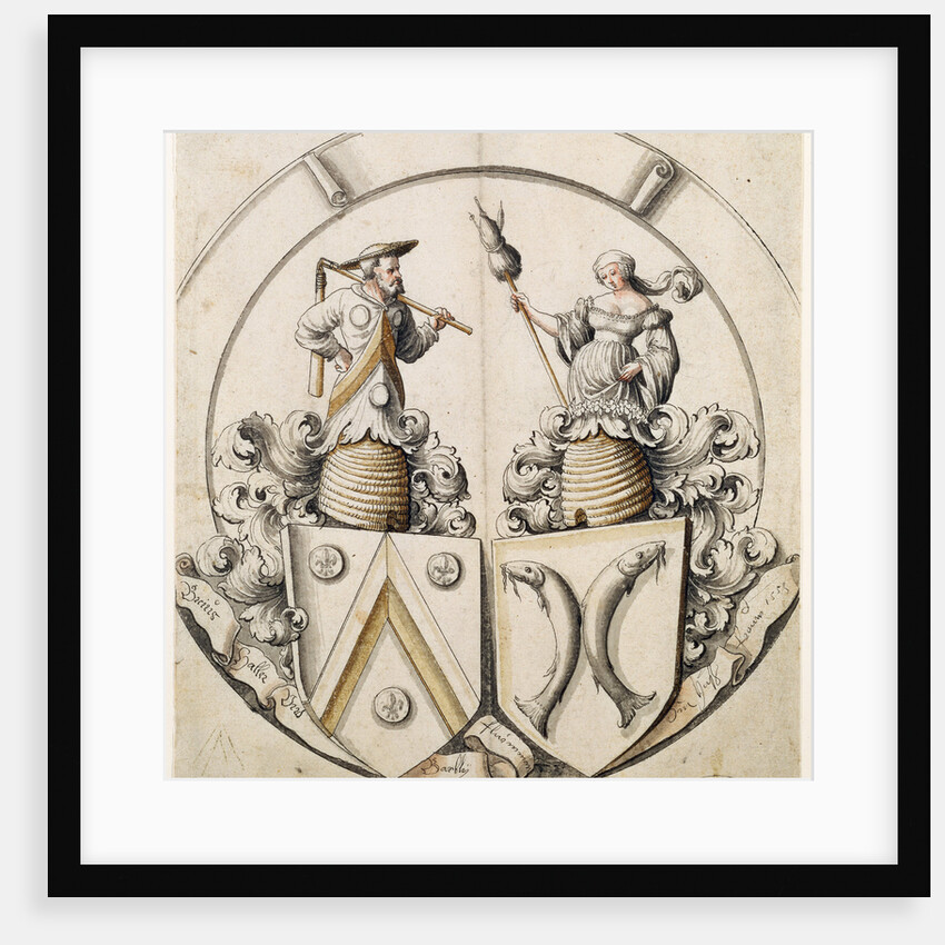 Stained Glass Design for a Married Couple by Hieronymus Lang