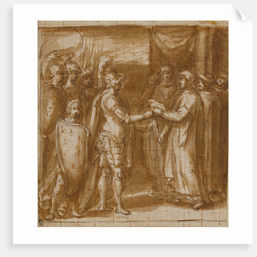 Cardinal Albornoz Gives the Farnese the Keys to Valentino by Taddeo Zuccaro