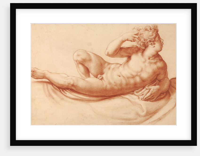 Reclining Male Nude by Francesco Salviati