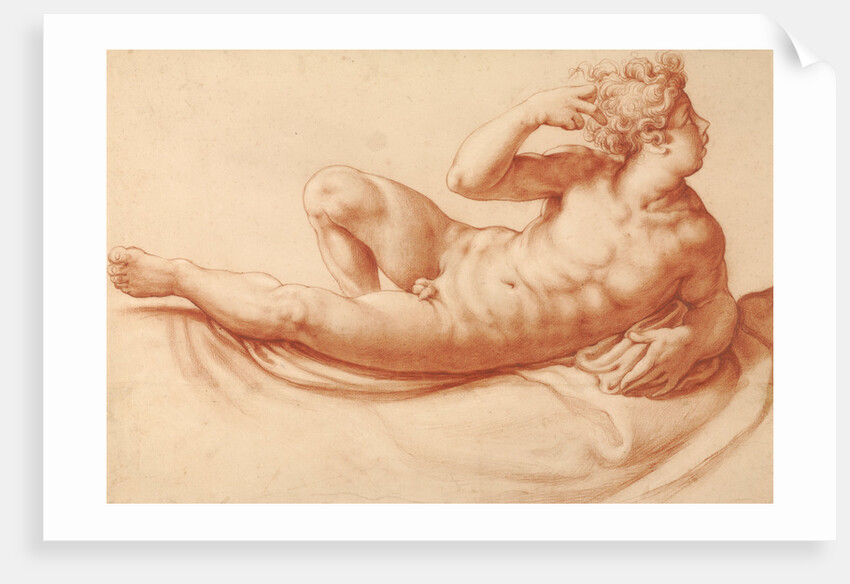 Reclining Male Nude by Francesco Salviati