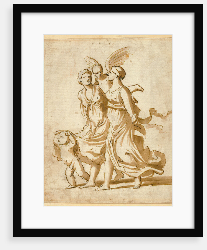 Two Girls Accompanied by Cupid by Nicolas Poussin