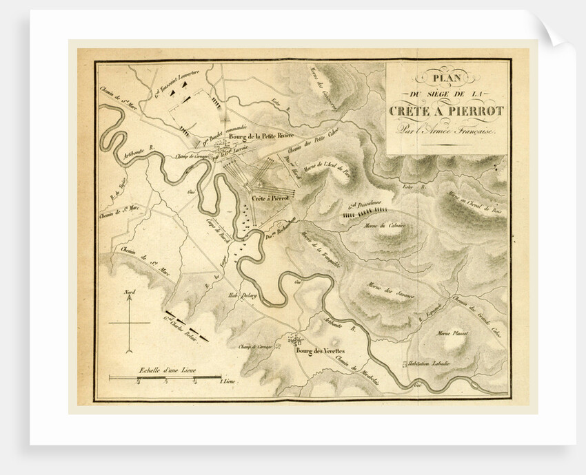 Plan, map the battle of Crete a Pierrot by the French army by Anonymous