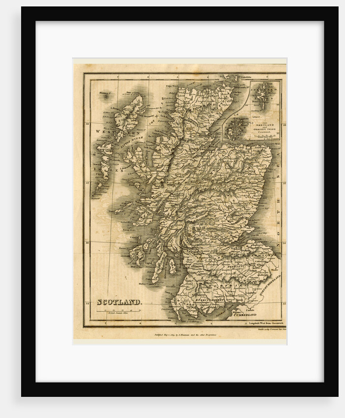 Map of Scotland, 1819 by J. Mawman
