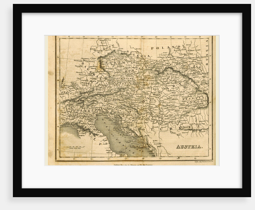 Map Austria, 1819 by J. Mawman