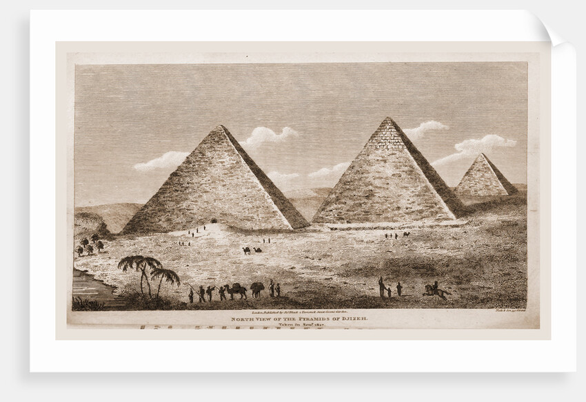 North view of the Pyramids of Djizeh, 1817, Egypt by Anonymous