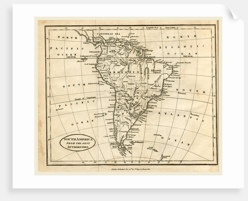 Map of South America by Anonymous