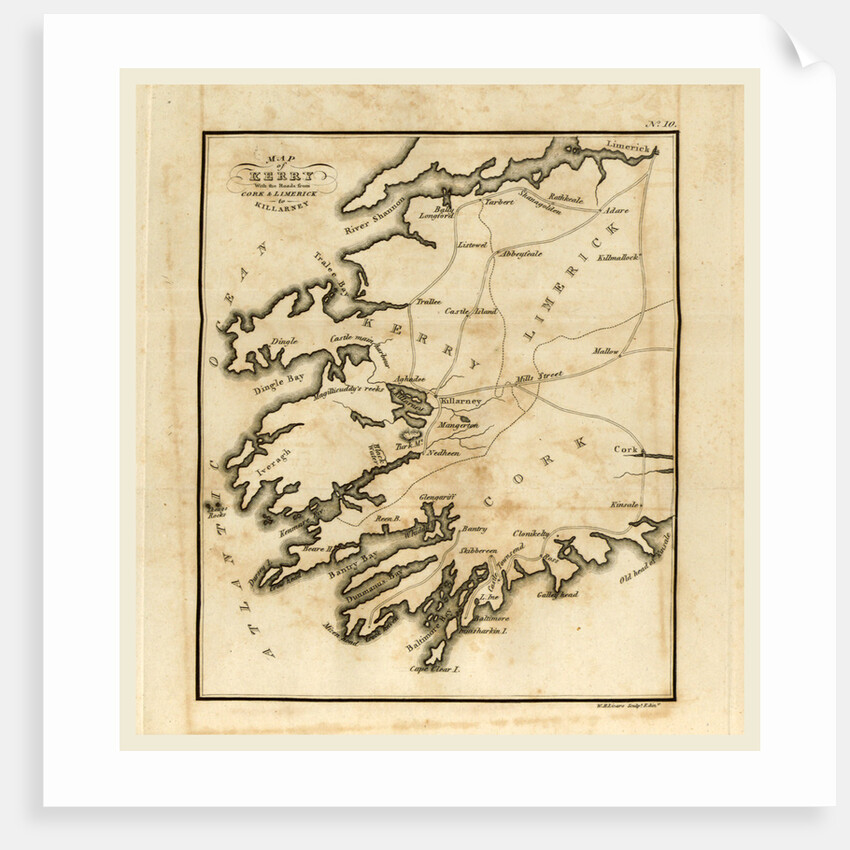 Map of Kerry, Killarney and the surrounding scenery, Ireland by Anonymous