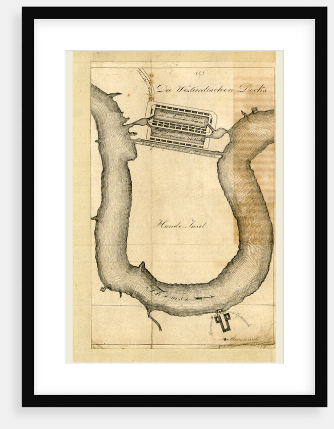 Isle of Dogs, London, Thames 1817, UK by Anonymous