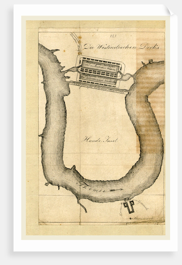 Isle of Dogs, London, Thames 1817, UK by Anonymous
