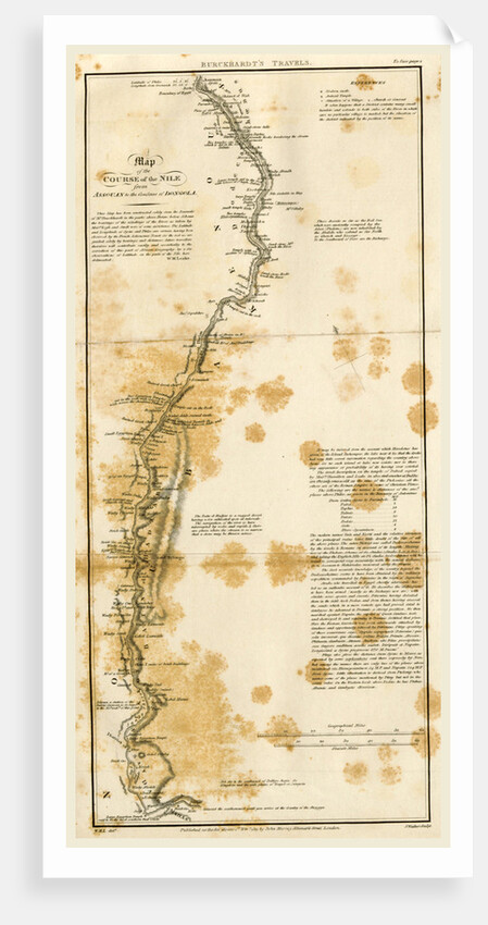 Map of the course of the Nile, 1821 by Anonymous