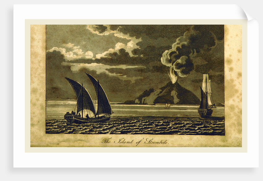 Island of Strombolo, Stromboli a small island in the Tyrrhenian Sea, off the north coast of Sicily, Italy, Europe by Anonymous