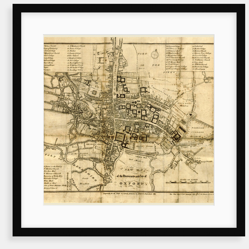 Map of Oxford, 1817 by Anonymous