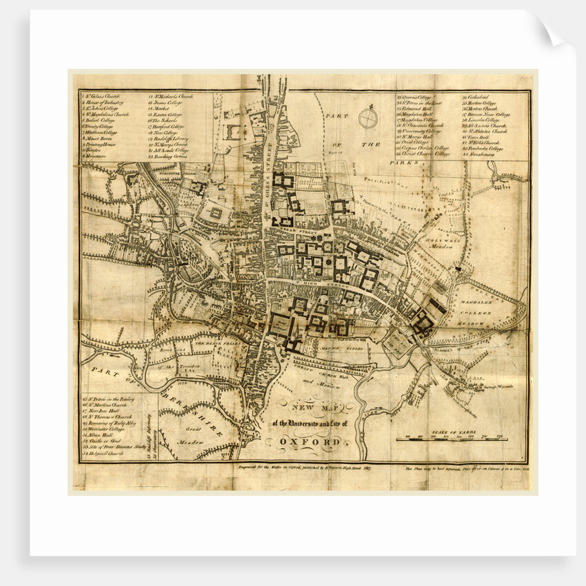 Map of Oxford, 1817 by Anonymous