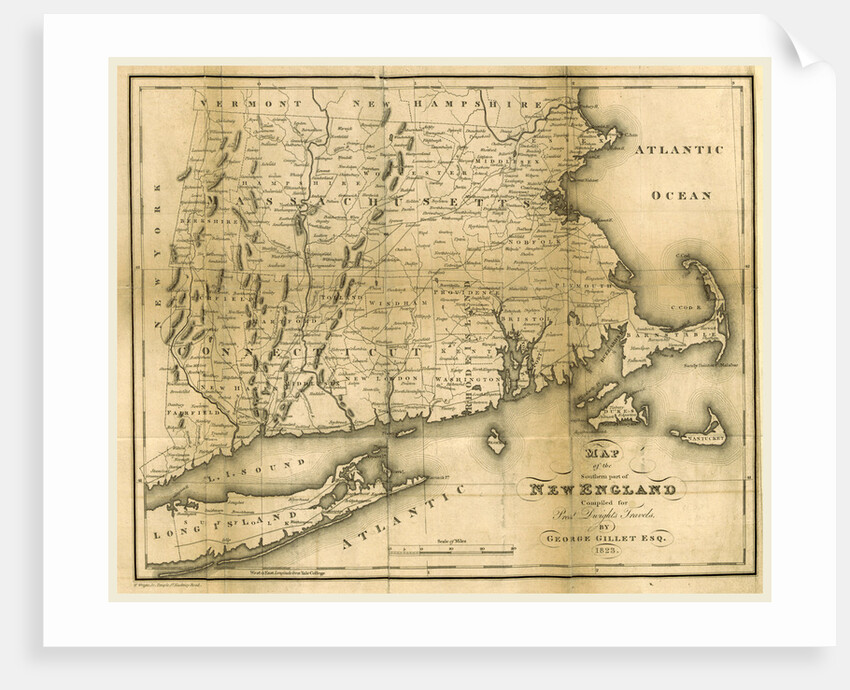Map of the southern part of New England, 1823 by Anonymous
