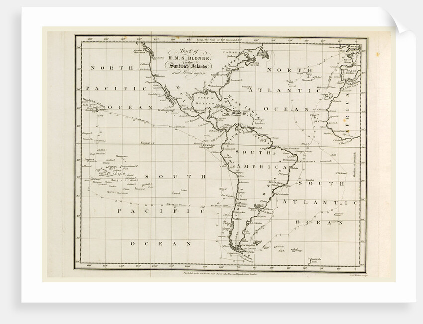 Map, Voyage of H.M.S. Blonde to the Sandwich Islands, in the years 1824-1825 by Anonymous