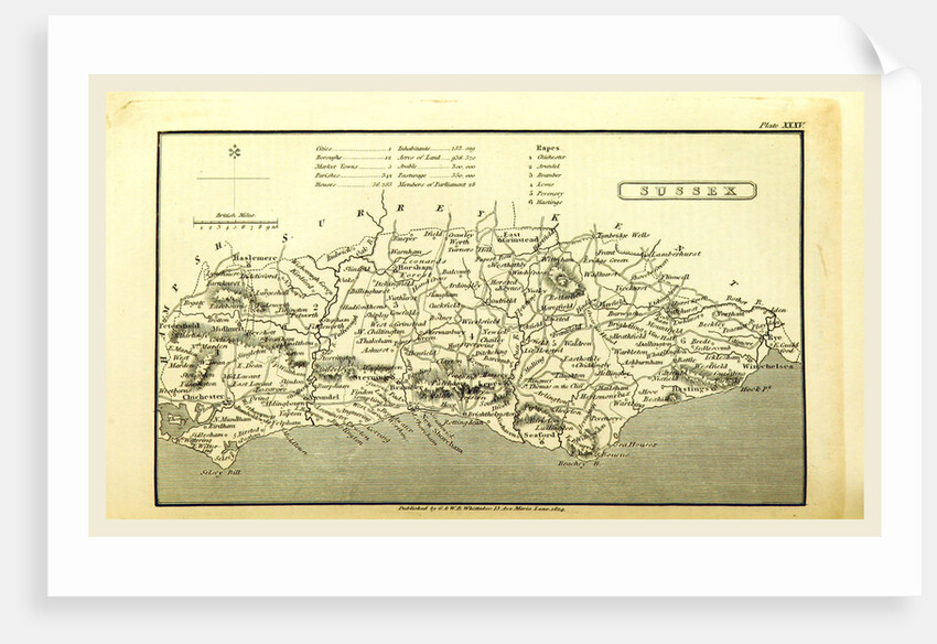 Sussex, A Topographical Dictionary, United Kingdom, UK, 1824 by Anonymous