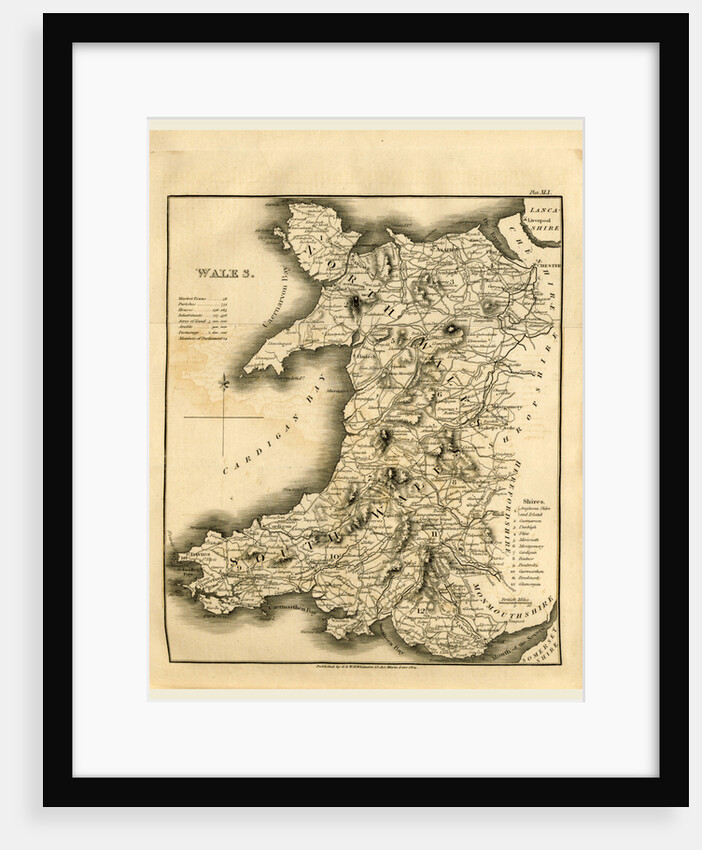A Topographical Dictionary of the United Kingdom, Wales map by Anonymous