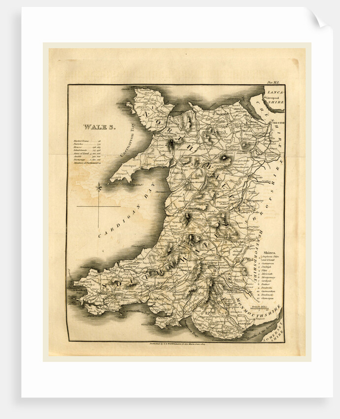A Topographical Dictionary of the United Kingdom, Wales map by Anonymous