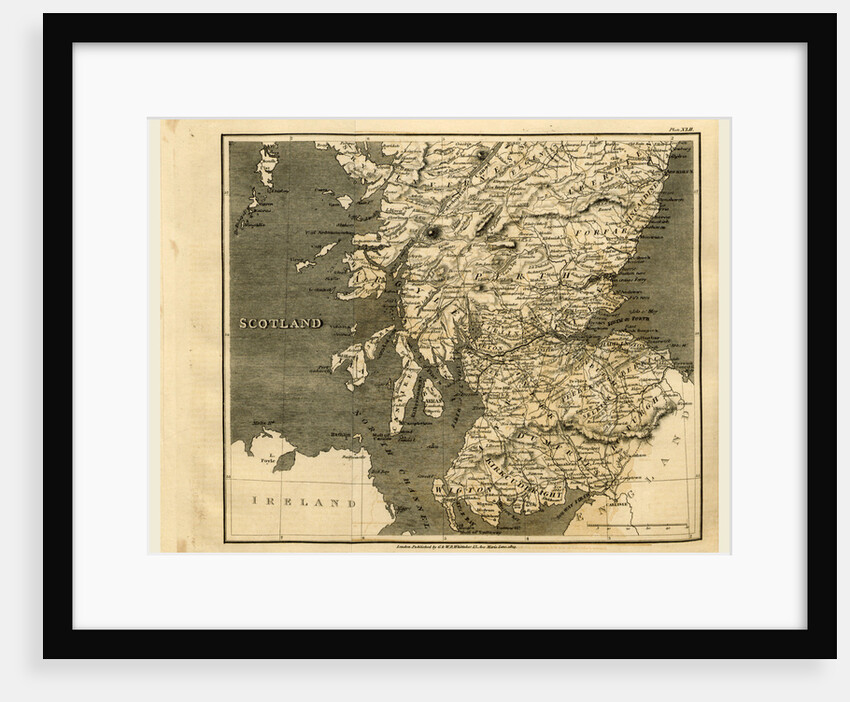 Scotland, map 1824, A Topographical Dictionary of the United Kingdom by Anonymous