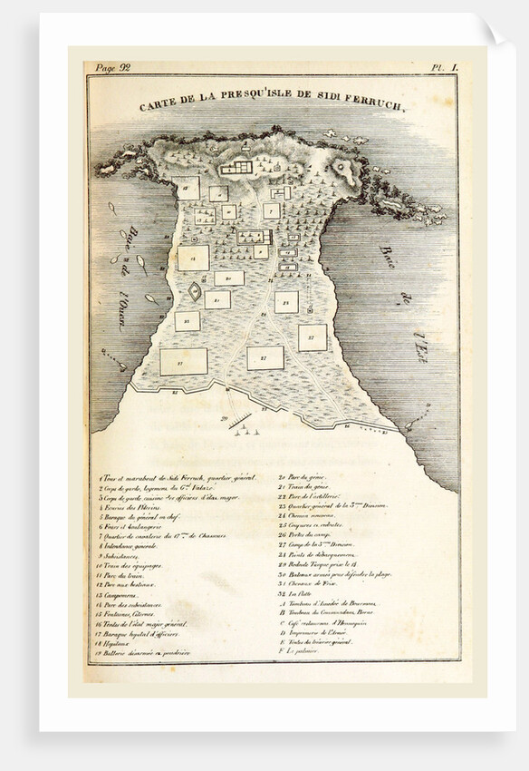 Map Sidi Ferruch, Algeria, 1830 by Anonymous