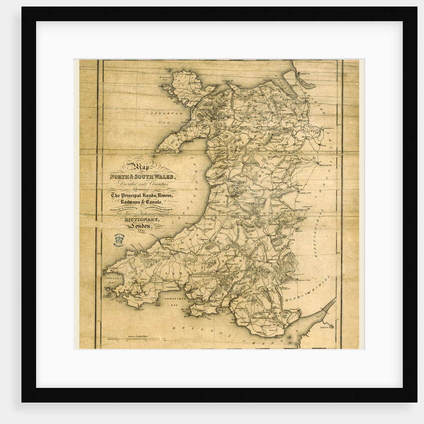 A Topographical Dictionary of Wales, map of North and South Wales by Anonymous