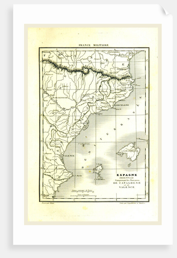 Map, Spain, Catalonia, Valencia by Anonymous