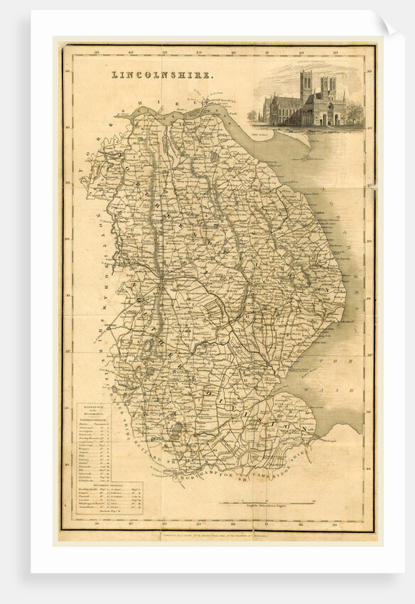 Map Lincolnshire UK by Anonymous
