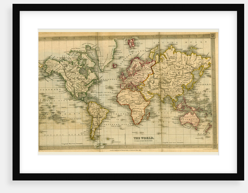 Map of the world 1836, 19th century by Anonymous