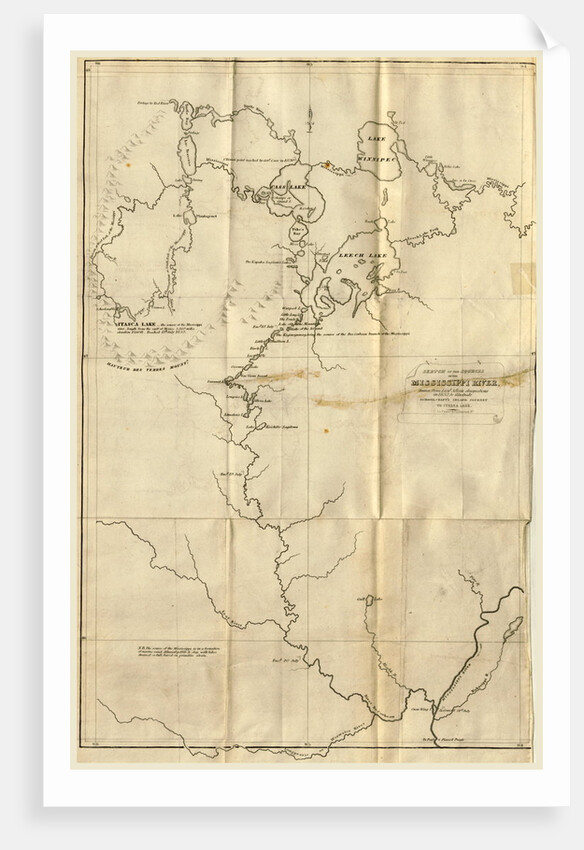 Map the Upper Mississippi to Itasca Lake, the actual source of this river, 1832, etc by Anonymous