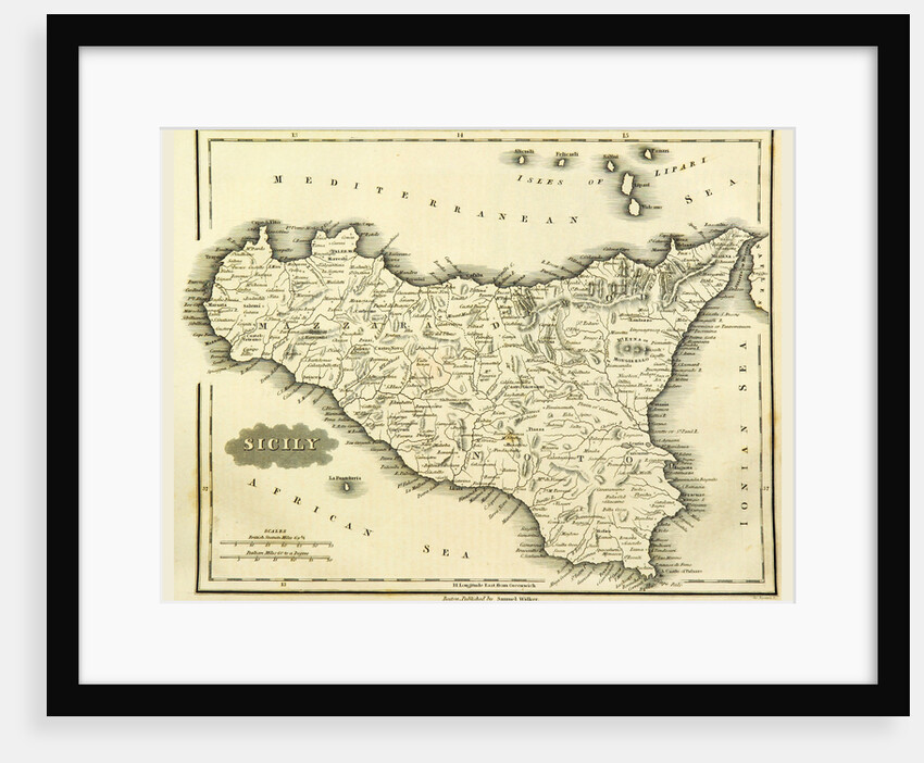 Map Sicily, Italy by Anonymous