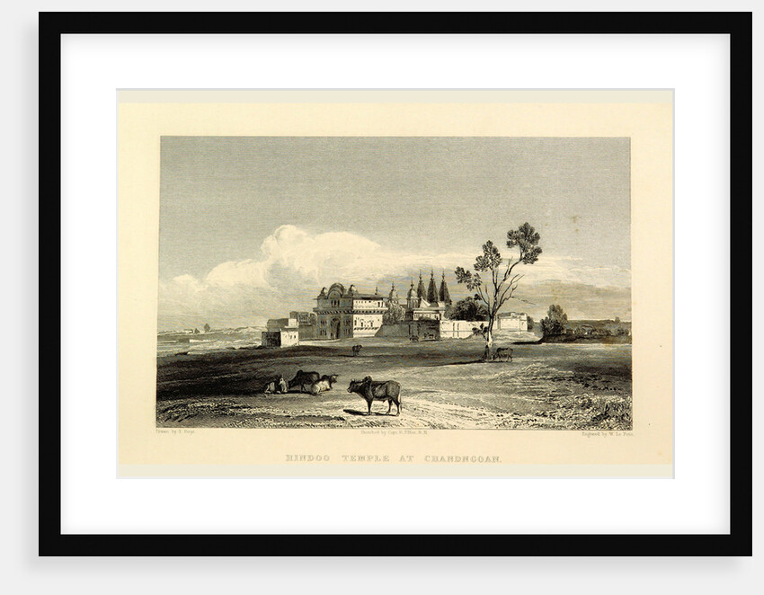 Hindoo temple, Chandngoan, Views in India, China, and on the Shores of the Red Sea by Anonymous