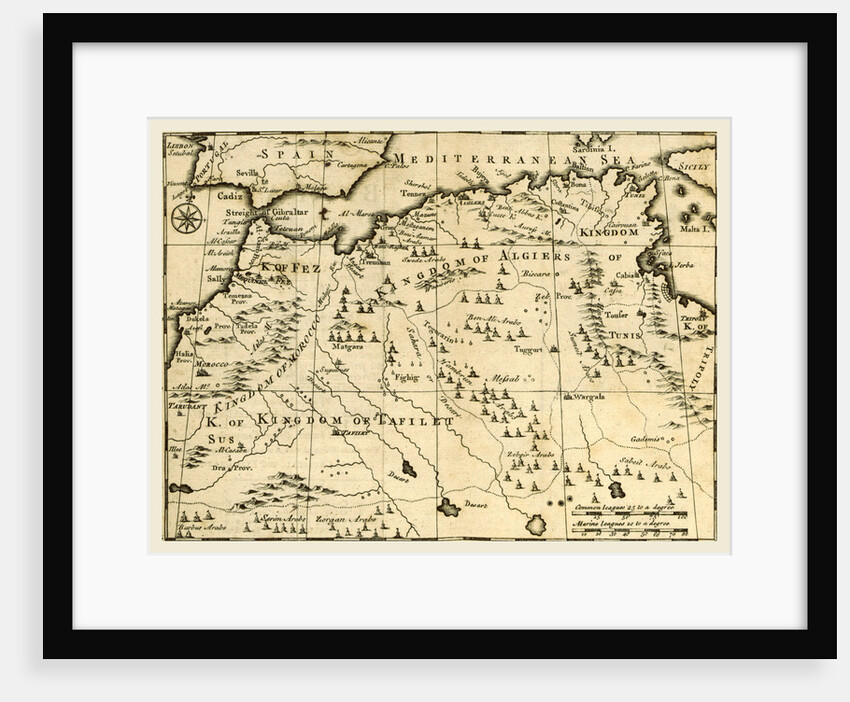 Map of the Kingdoms and of Barbary, A Voyage to Barbary, for the Redemption of Captives by Anonymous