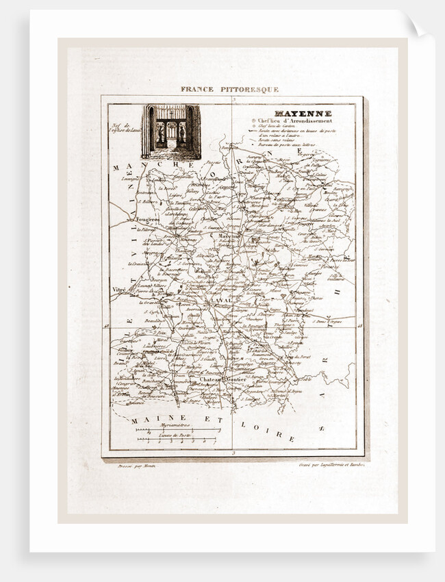 France pittoresque, map Mayenne by Anonymous