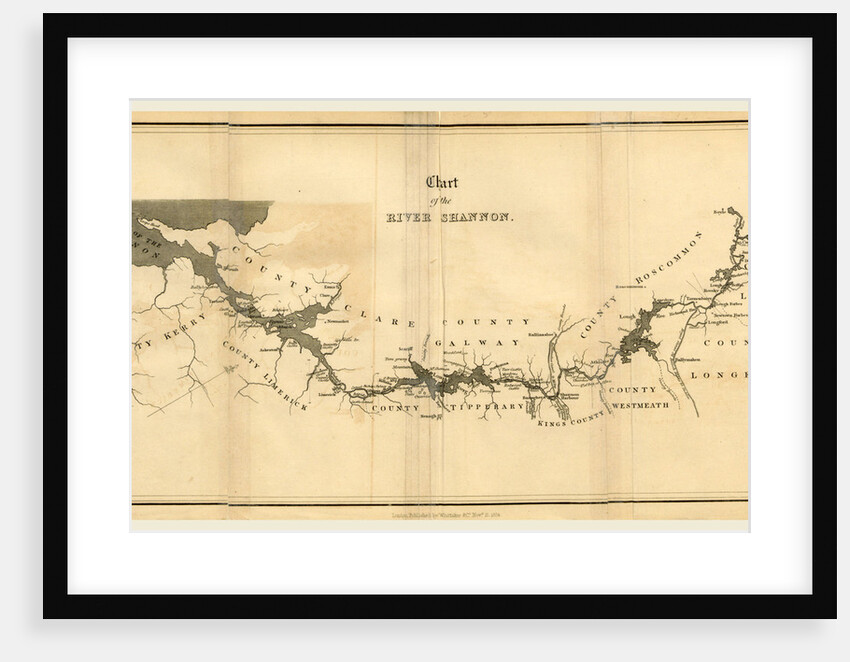 Ireland in 1834, map of the river Shannon by Anonymous