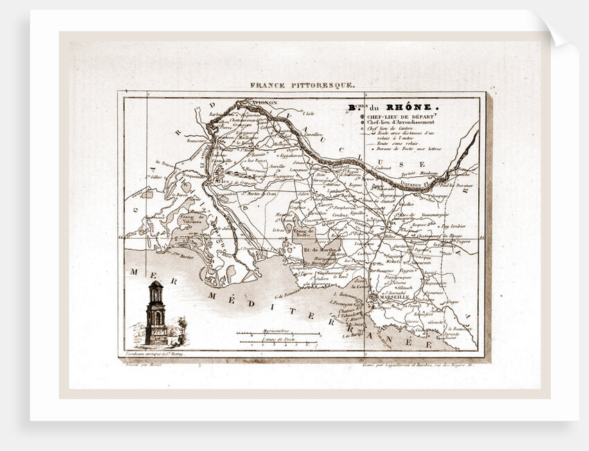 France pittoresque, Rhone, map by Anonymous