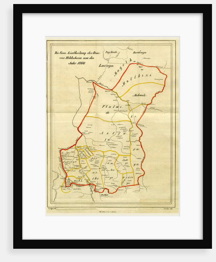 Map Hildesheim around the year 1000 by Anonymous