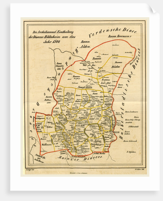Map Hildesheim around 1500 by Anonymous