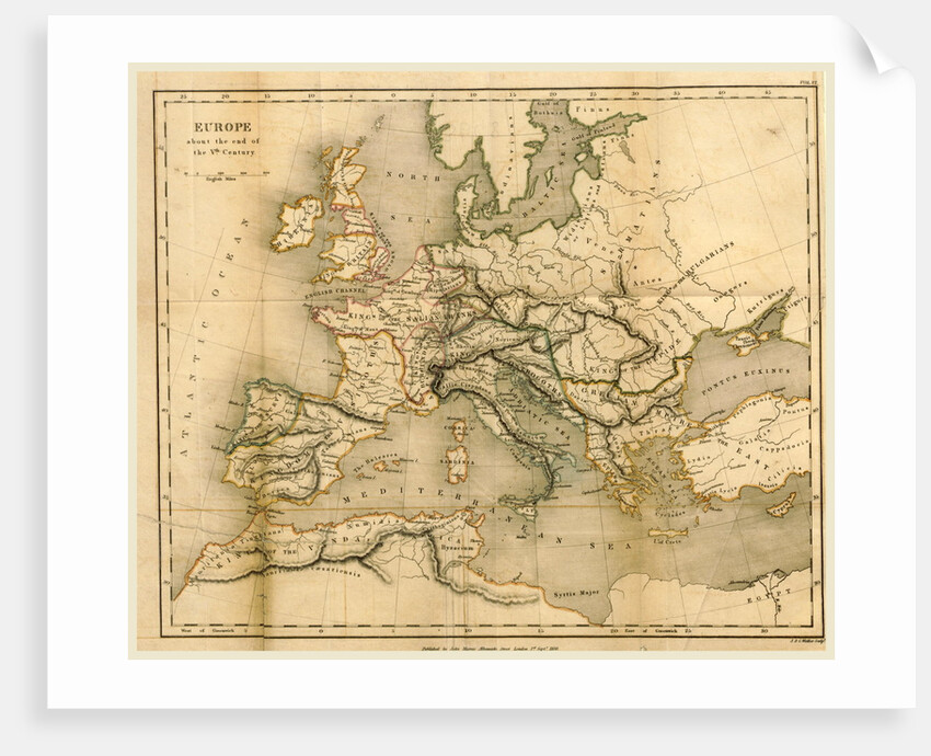 Map Europe end of the fifth century by Anonymous