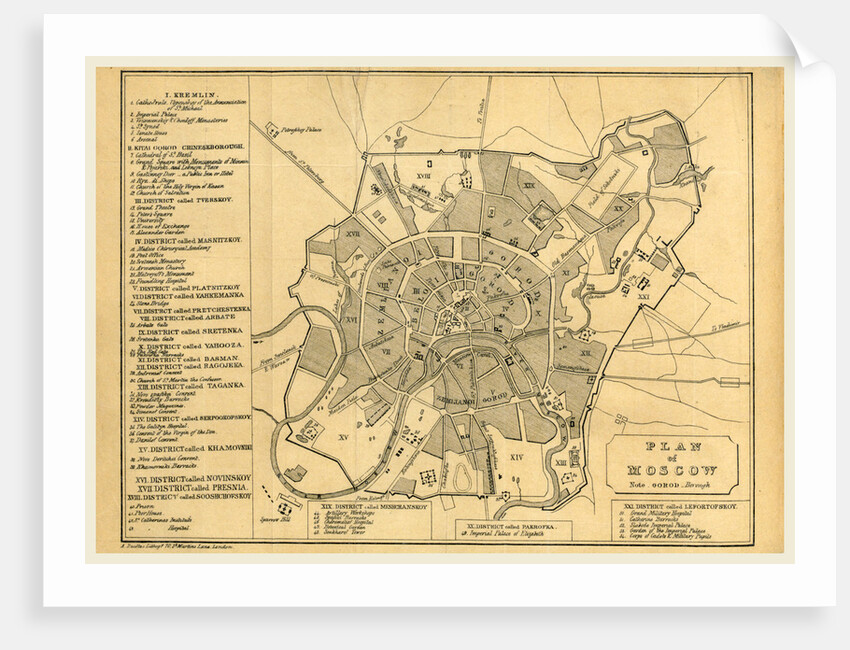 Map of Moscow, Russia by Anonymous